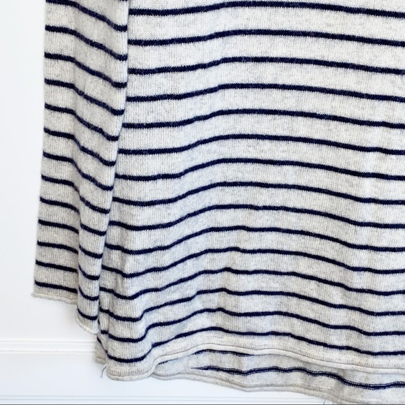 Vince  | Wool/Cashmere Striped Scoop Neck Sweater Cream/Black Small - Picture 5 of 10